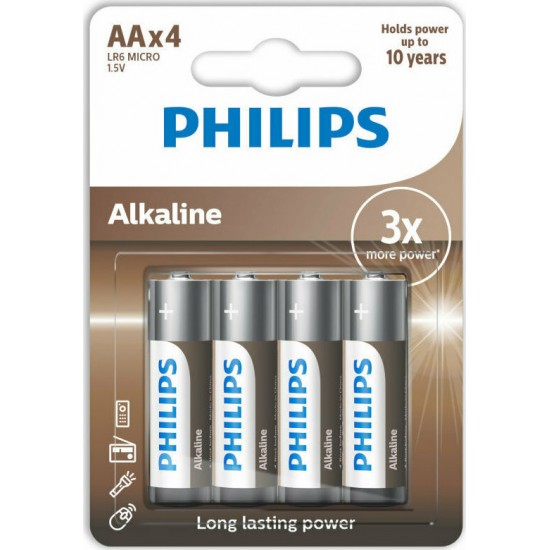 Philips LR6A4B/10 Long Lasting Power AA (4τμχ) Αλκαλικές Μπαταρίες