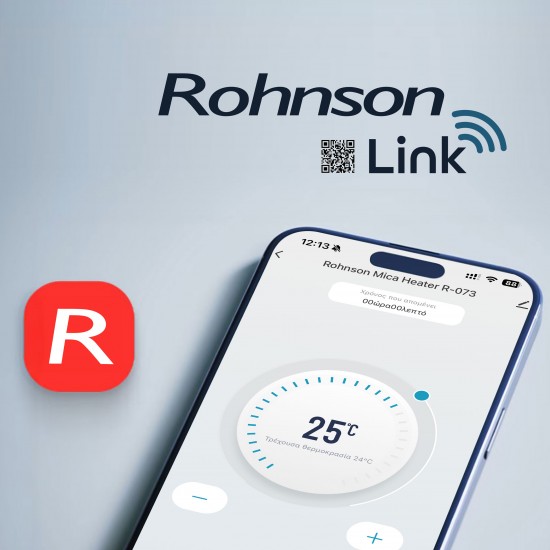 Rohnson R-073 Genius Wi-Fi Καλοριφέρ Mica 2500W 