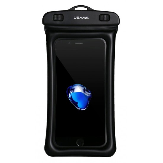 USAMS αδιάβροχη θήκη κινητού YD007, έως 6", IPX8, μαύρη