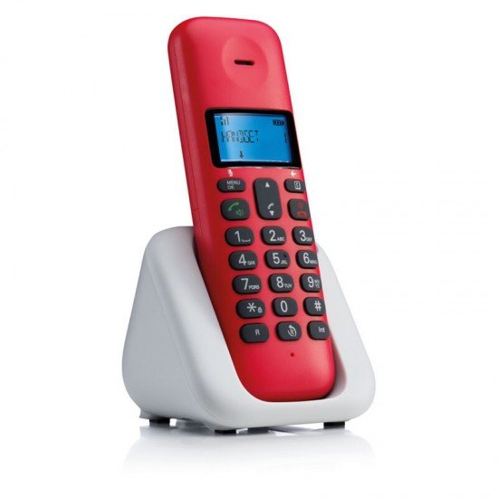 Motorola T301 Cherry (Ελληνικό Μενού) Ασύρματο τηλέφωνο με ανοιχτή ακρόαση