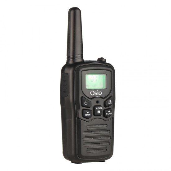 Osio OPM-1050 Mαύρο Επαναφορτιζόμενο PMR Walkie Talkie με φακό και καλώδιο 8 km – 0.5W