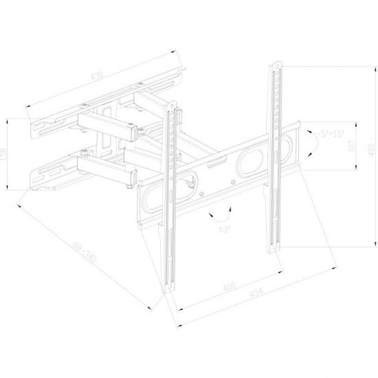 Osio OSM-5870 Βάση τηλεόρασης 32″ – 70″ – VESA 600 x 400