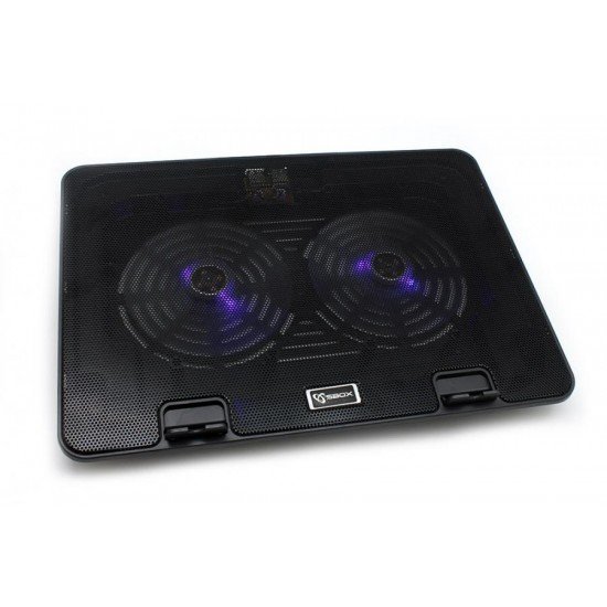 SBOX USB COOLING PAD 15,6' 2xBLUE LED FAN 140 mm